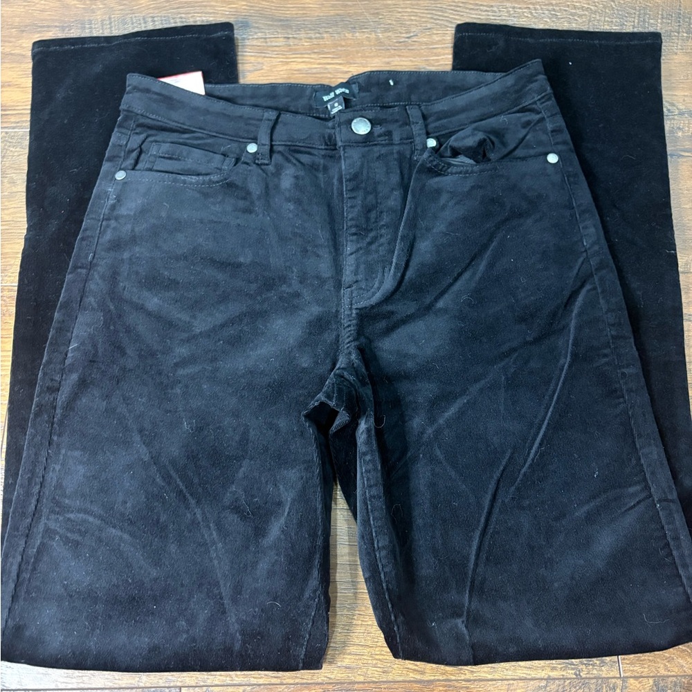 Well Worn Black Womens high rise Corduroy pants size 8 nwt